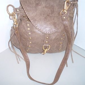 Aaneta Distressed Tan Leather Cleopatra Bag